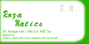 roza matics business card